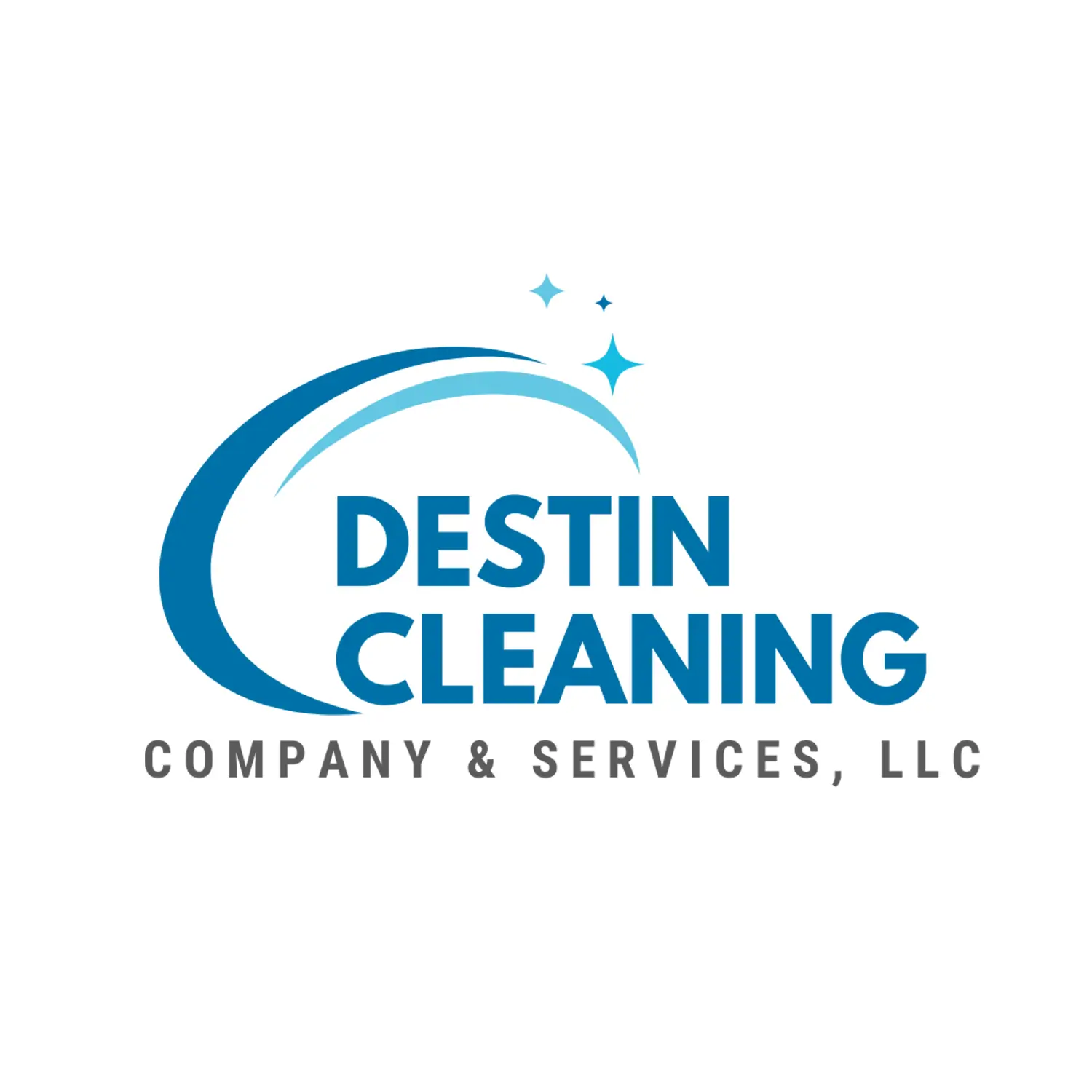 Blue With Sparkles Cleaning Service Logo -square version